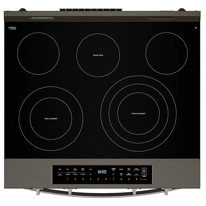 Whirlpool YWSES7530RV Electric Range, 5.3 cu. ft. Capacity, 30 inch Exterior Width, True Convection, Storage Drawer, Yes, Steam & Self Clean, Black Stainless Steel colour