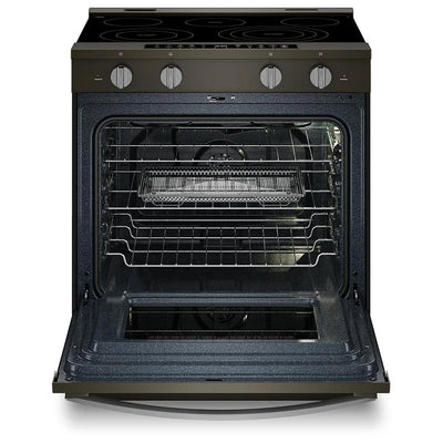 Whirlpool YWSES7530RV Electric Range, 5.3 cu. ft. Capacity, 30 inch Exterior Width, True Convection, Storage Drawer, Yes, Steam & Self Clean, Black Stainless Steel colour