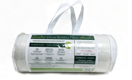 Bamboo Pillow. Outer: 35% Bamboo, 65% Polyester. Filling 100% Polyurethane