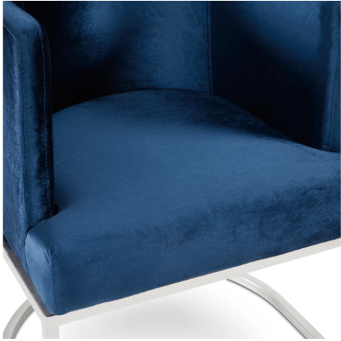 THEO chair GY-DC-8517 blue velvet polished steel finish