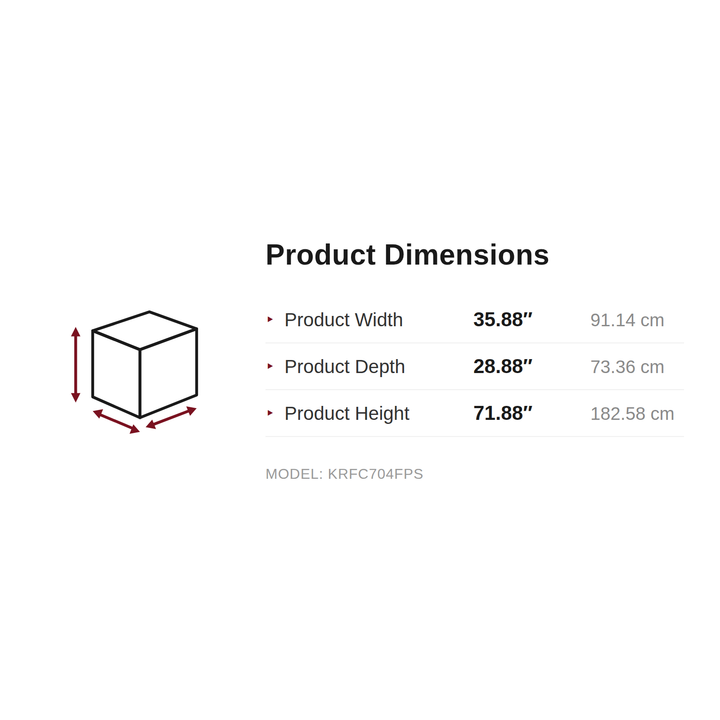 Dimensions - KRFC704FPS
