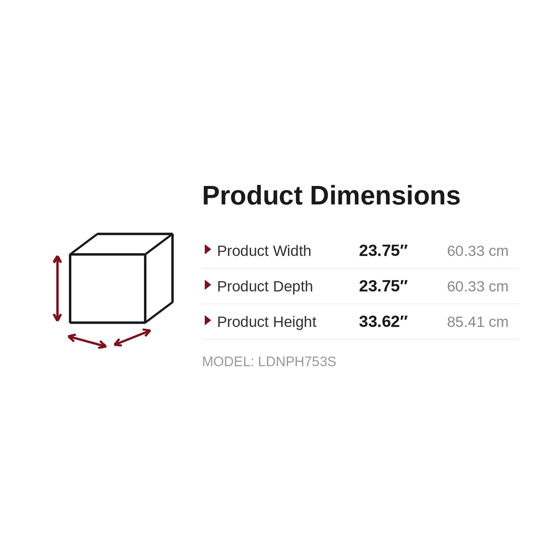 Dimensions - LDNPH753S