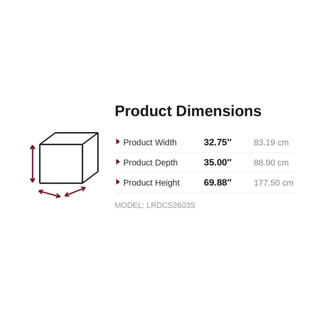 Dimensions - LRDCS2603S