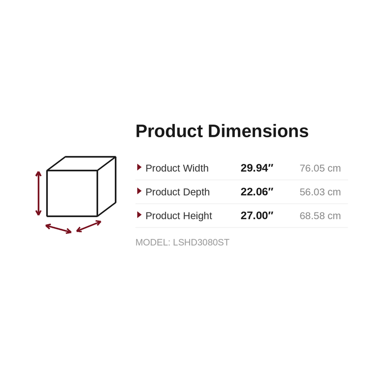Dimensions - LSHD3080ST