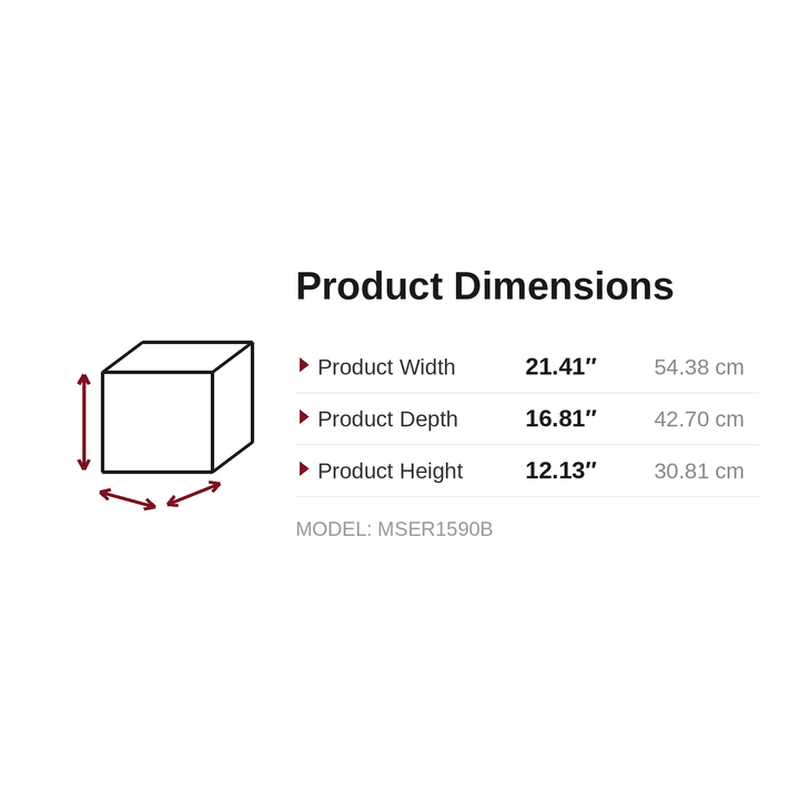 Dimensions - MSER1590B