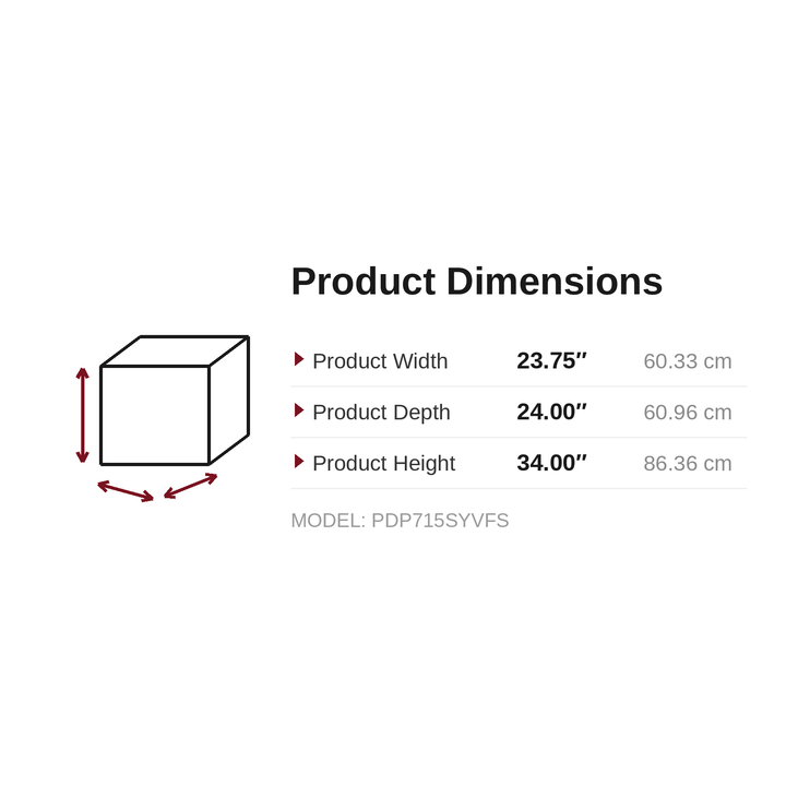 Dimensions - PDP715SYVFS