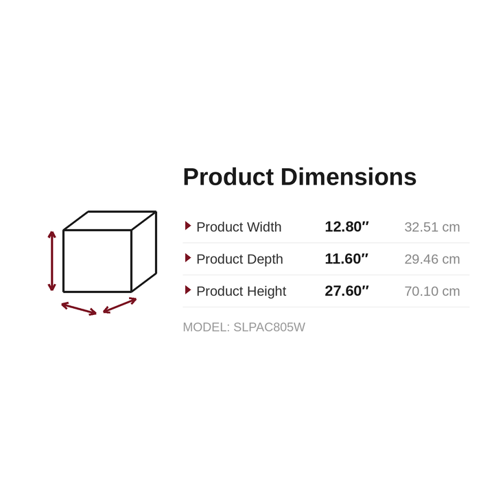 Dimensions - SLPAC805W