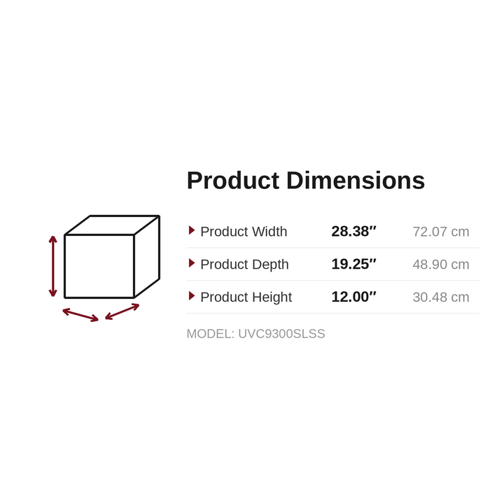 Dimensions - UVC9300SLSS