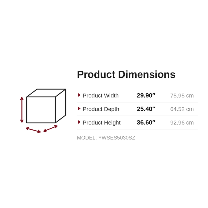 Dimensions - YWSES5030SZ