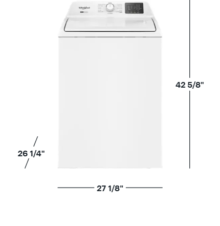 4.8 - 4.9 Cu. Ft. Whirlpool® Top Load Washer with 2-in-1 Removable Agitator. WTW4107SW0