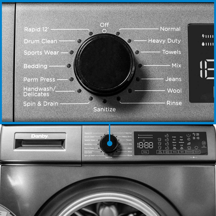 DANBY FRONT LOAD WASHER (DWM022D1DSDB-RF), 24”