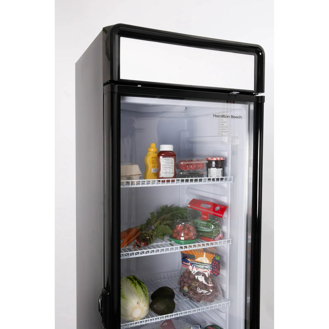 Hamilton Beach, 13.3 Cu.Ft.Commercial Glass Display Refrigerator, Black