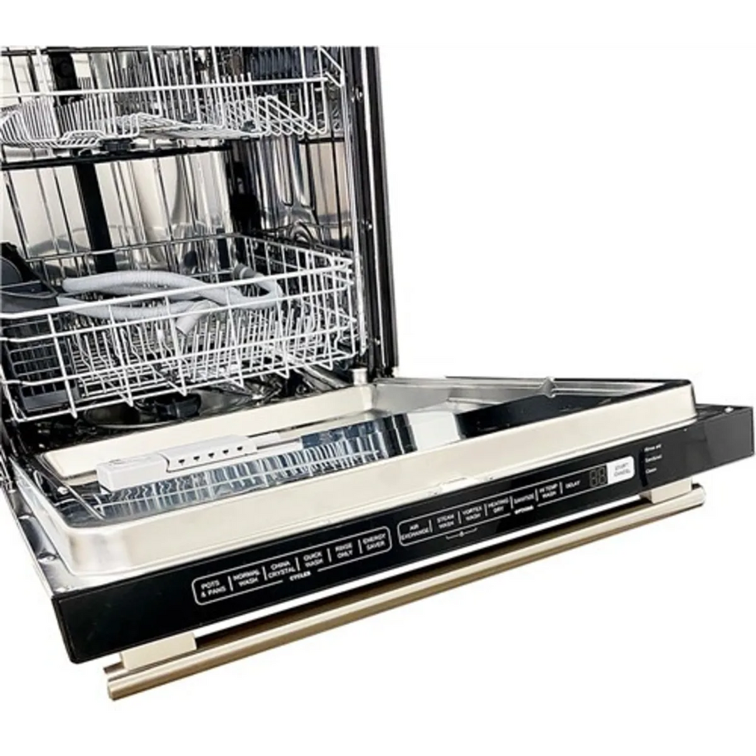 Forno FDWBI8067-24S Dishwasher, 24 inch Exterior Width, 49 dB Decibel Level, Fully Integrated, Stainless Steel (Interior), 6 Wash Cycles, 14 Capacity (Place Settings), 3 Loading Racks, Stainless Steel color