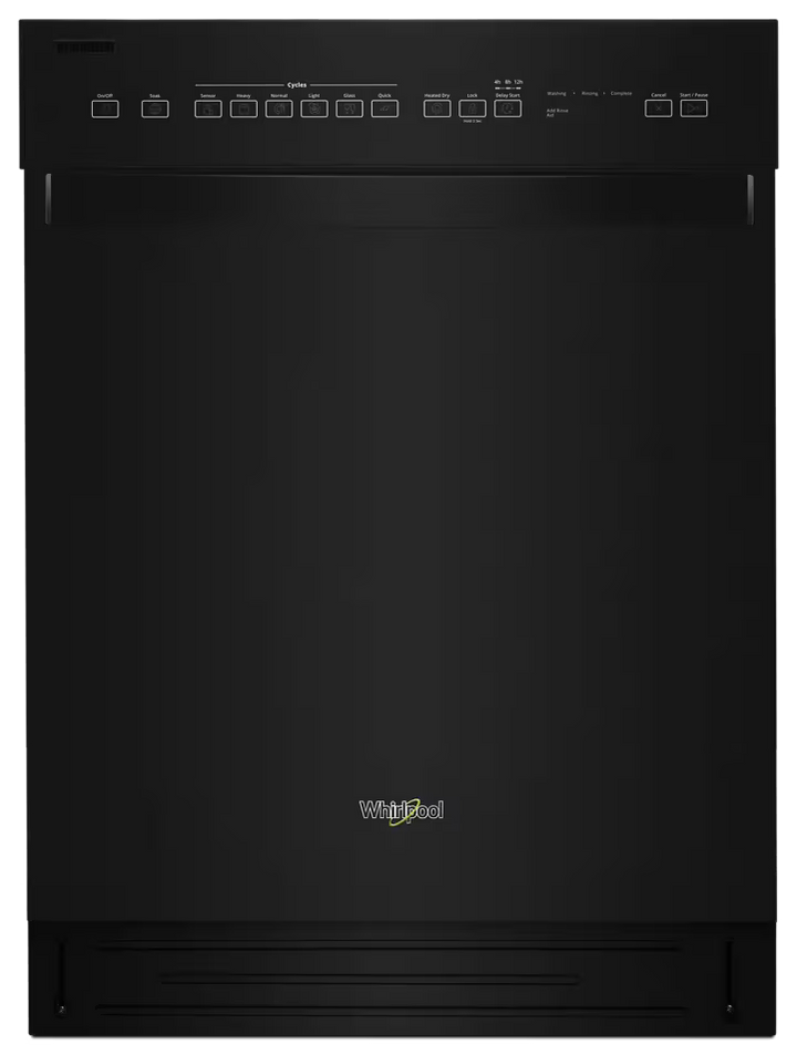 Whirlpool 24 in. Black Front Control Built-In Tall Tub Dishwasher with Stainless Steel Tub, 51 dBA - WDF550SAHB
