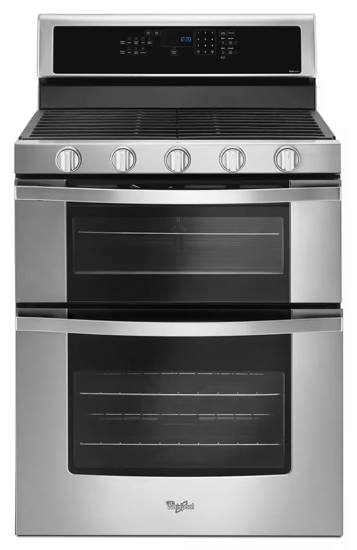 Whirlpool® 6.0 Cu. Ft. Gas Double Oven Range with Center Oval Burner WGG745S0FS10