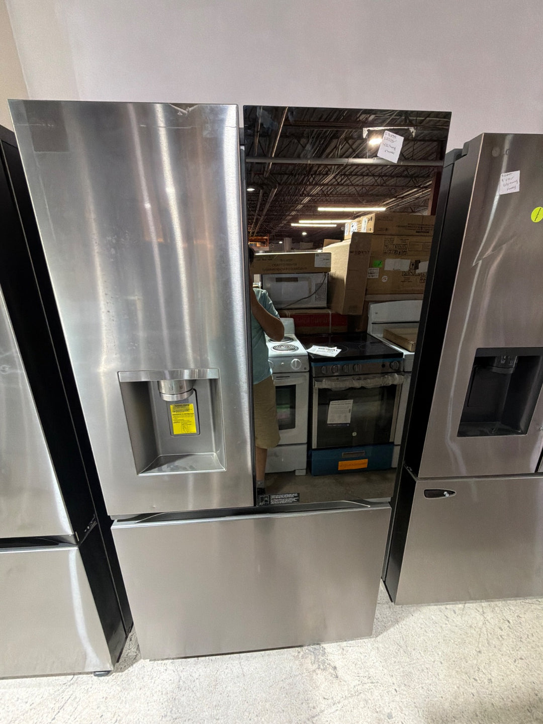 LG LRYKS3106S French Door Refrigerator, 36 inch Width, ENERGY STAR Certified, 31 cu. ft. Capacity, Stainless Steel colour Cool Guard, Door Cooling+, LG InstaView mirror, Door-in-Door, UVnano, Craft Ice, Dual Ice Maker- Mirror and See through with Tapping