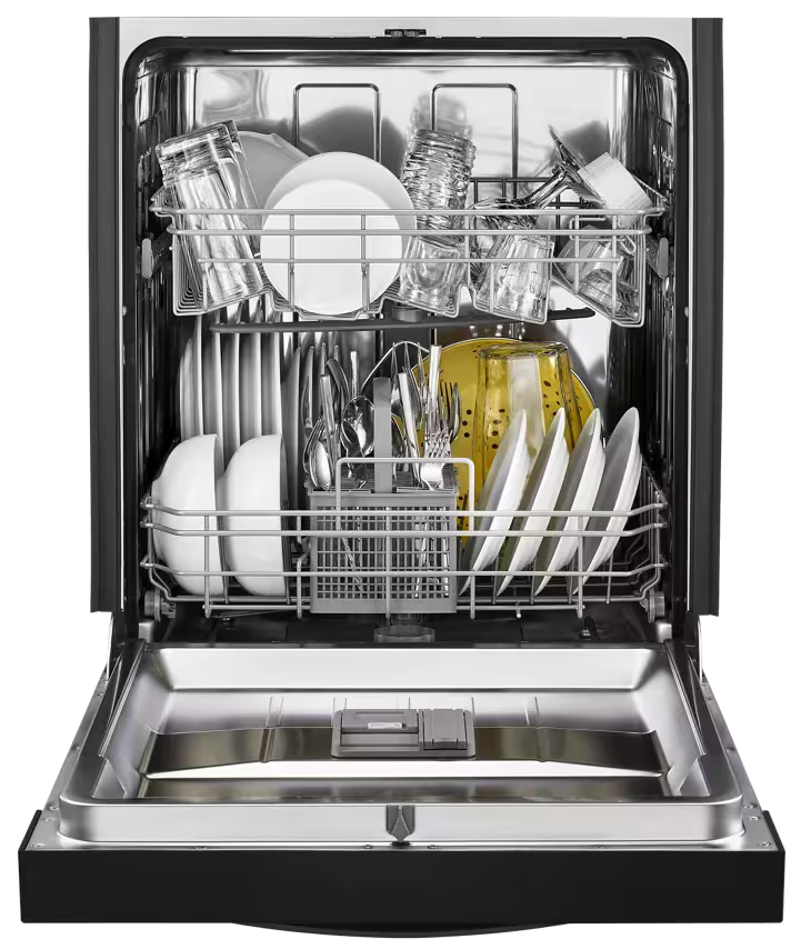 Whirlpool 24 in. Black Front Control Built-In Tall Tub Dishwasher with Stainless Steel Tub, 51 dBA - WDF550SAHB