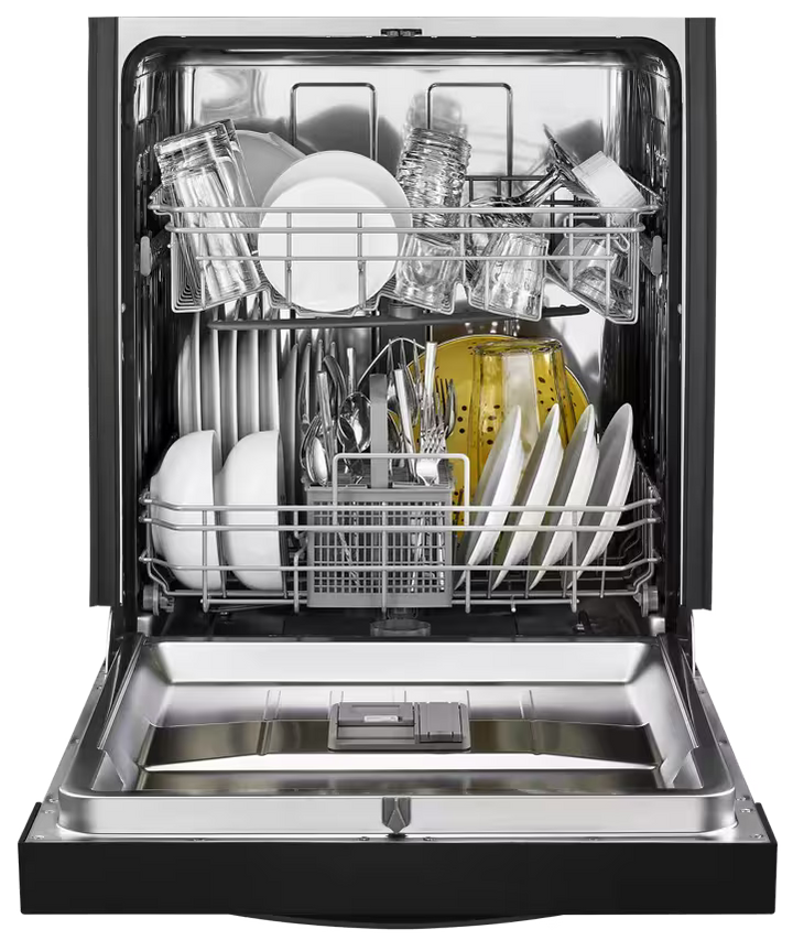Whirlpool 24 in. Black Front Control Built-In Tall Tub Dishwasher with Stainless Steel Tub, 51 dBA - WDF550SAHB