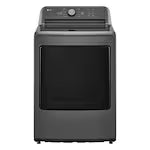 LG Electronics 7.3 cu. ft. Ultra Large Capacity Front Load Electric Dryer with Sensor Dry in Monochrome Grey - ENERGY STAR