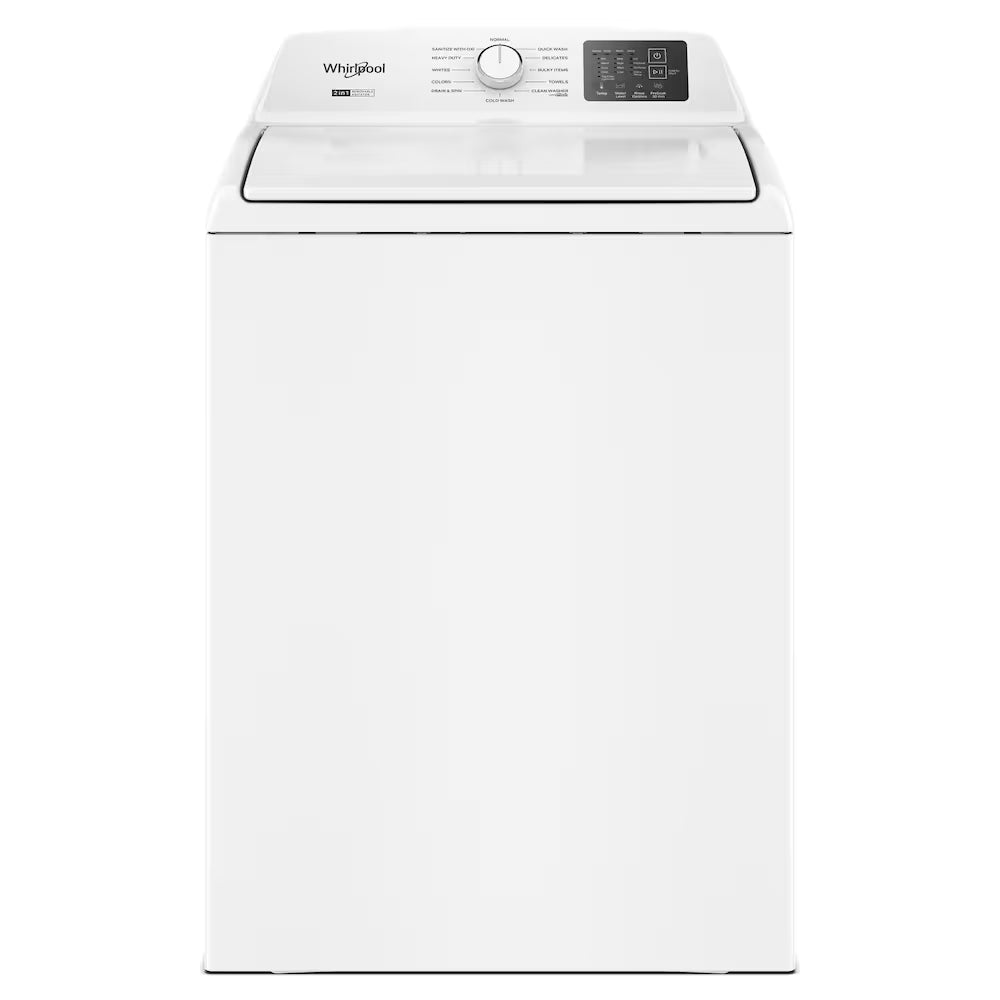 Whirlpool 4.8 cu ft Top Load Washer with 2-in-1 Removable Agitator in White Model # WTW4107SW - Online only