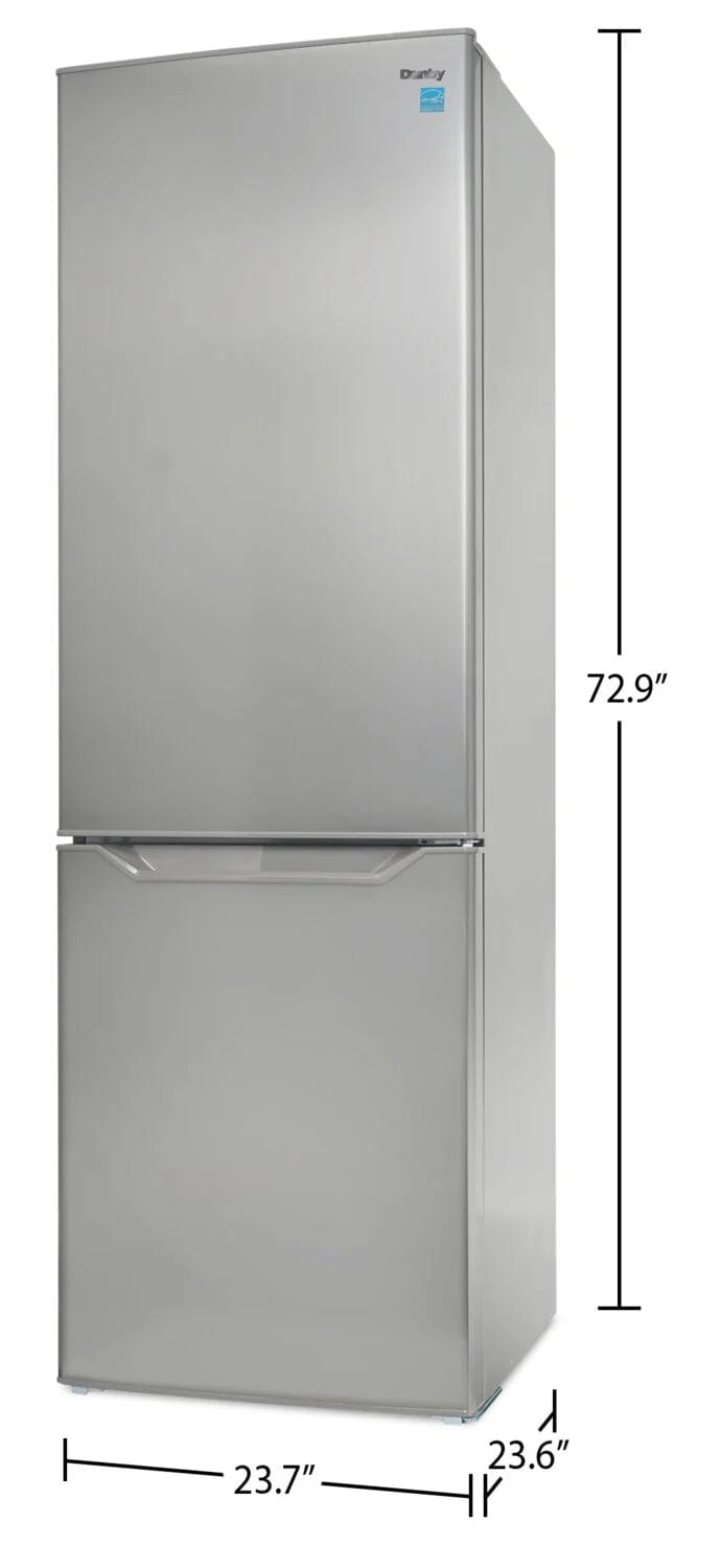 Danby 23.7" 10.3 Cu. Ft. Bottom-Mount Refrigerator - Stainless Steel - DBMF100B1SLDB-RF