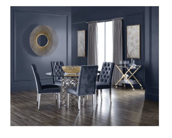 LESLIE Dining Chair GY-282 White Leatherette w/ Steel Legs