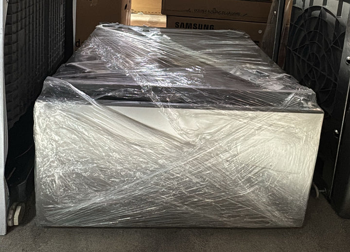 SAMSUNG 27-Inch Bespoke Front Load Washer Dryer Pedestal Stand w/ Pull Out Laundry Storage Drawer, WE502NT, Silver Steel