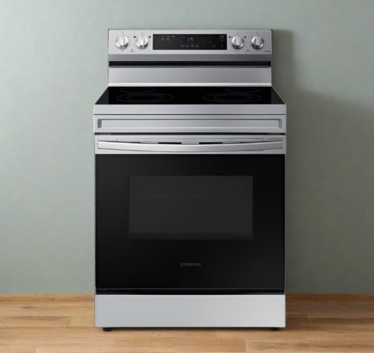Samsung NE63A6111SS - NE63A6111SS/AC Electric Range, 30 inch Exterior Width, 4 Burners, 6.3 cu. ft. Capacity, Storage Drawer, 1 Ovens, Stainless Steel colour